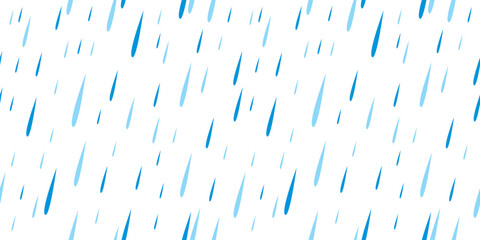 Rain Drops Seamless Pattern on White Background