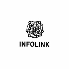 Infolink Logo Design with Atom Symbol.