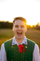 Kaszub w stroju kaszubskim w wzory kaszubskie © SILVERY BIRD