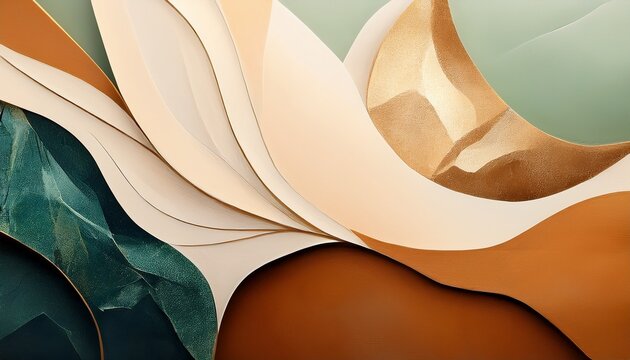 Esta Ilustracao Abstrata Moderna Apresenta Formas Organicas E Texturas Terrosas Criando Um Pano De Fundo Sereno E Elegante