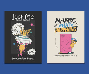 retro 90s vector illustration of a funny and introverted cat, aesthetic for posters, wall art, and t-shirt design