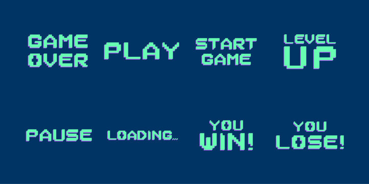 Pixel Game UI Elements Pack Text effect collection