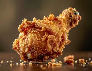 menu food photography, fried chicken, close up macro, crispy texture, clean background, professional lighting

