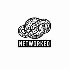 Networked Logo with Interconnected Lines Design.