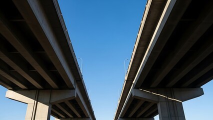 Concrete overpasses against clear sky