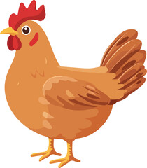 Chicken Hen Vector on Transparent Background