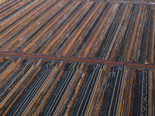 Peat extraction aerial photo