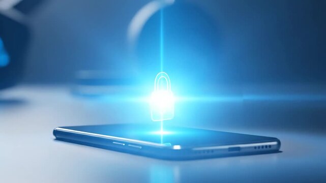 Progression of a digital lock being activated on a smartphone