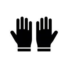 Obraz premium pair of black protective gloves icon simple silhouette work safety equipment 