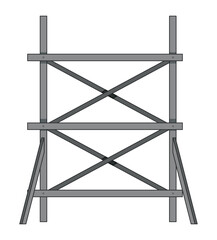 Simple gray scaffolding structure on white background