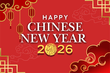 Naklejka premium vector illustration of a Chinese New year background
