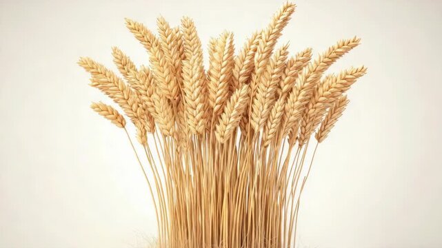 Freshly harvested bundle of yellow grain