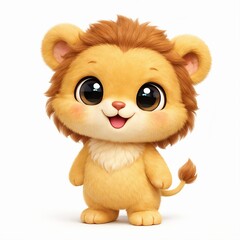 Obraz premium The Playful Lion Cub: A whimsical and adorable lion cub stands with an innocent smile, embodying the spirit of playfulness. It is an captivating charm and warm emotions of this delightful creature.