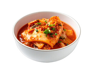 Close-up of a bowl filled with kimchi, a traditional fermented Korean dish