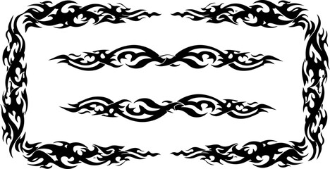 Stylized Flame and Fire Icon Set Vector Collection