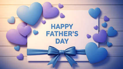 Heartfelt father s day celebration with blue and purple hearts