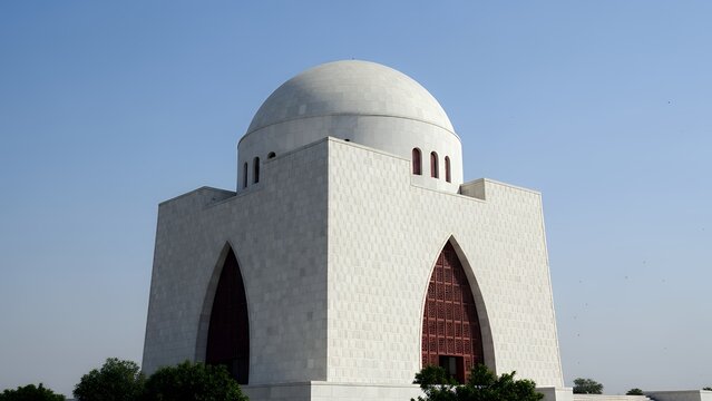 Mazar-e-Quaid Jinnah Mausoleum Karachi Pakistan White Marble Monument Architecture