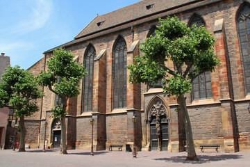 gothic church (dominican church) in colmar in alsace in france 