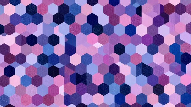 Colorful hexagonal patterns create a vibrant blend of shapes and hues in a dynamic display suitable for various design uses or backgrounds