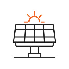 Solar panel icon outline vector illustrations concept