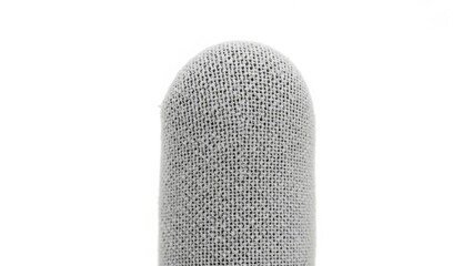 Close-up of gray fabric texture isolated on white background