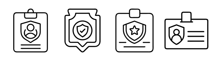 Identity and data security line icons set, protection concepts