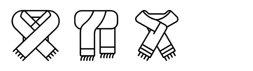 Scarf icon set vector illustration: winter fashion accessory