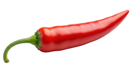 Vibrant red chili pepper PNG isolated on transparent background, spicy ingredient for cooking and culinary design