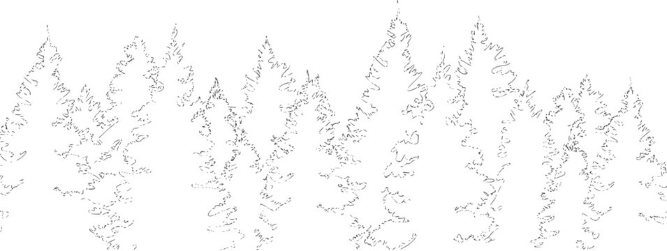 Minimalist black and white line of jagged mountain peaks