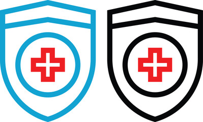 Fototapeta premium Health care icon set in different style vector. medicals cross sign illustration.