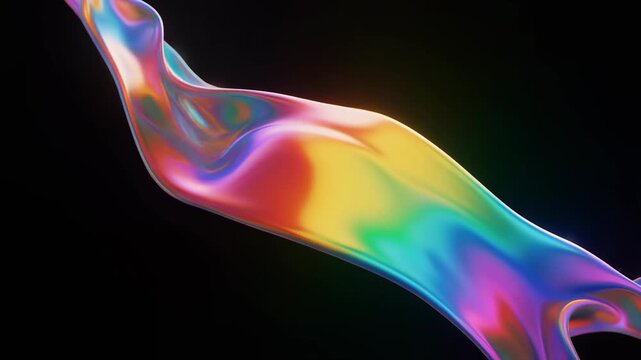 Liquid Rainbow Blob Splitting Gently Abstract Color Morph Loop 