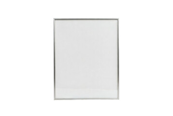 Minimalist thin silver rectangular frame mockup on white Trensprent  Background png