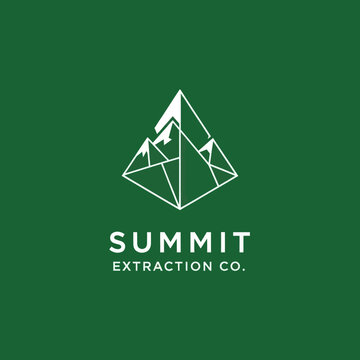 Geometric Mountain Logo Design Summit Extraction.
