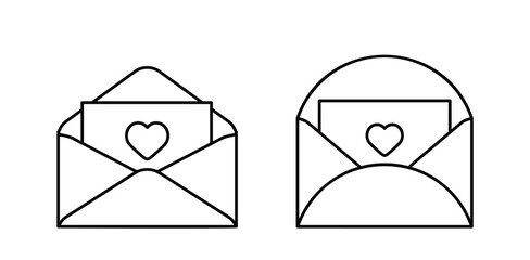 Valentine Heart Envelope Children's Coloring Pages and Templates.
Love Letter Envelope with Heart Outline Set.
Romantic Mail Envelope with Heart Symbol Clipart.