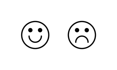 Fototapeta premium Happy and sad face emotions vector illustration