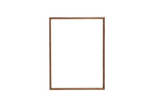 Slim Vertical Dark Brown Wood Picture Frame Isolated Trensprent  Background png