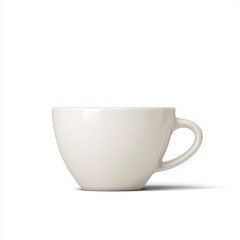 Elegant white ceramic cup with a smooth surface