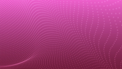 Abstract vector background with a dynamic wave. Streams of bright dots form smooth waves of light against a dark background. The light emanate creates a sense of depth and elegance. Futuristic 3D dot