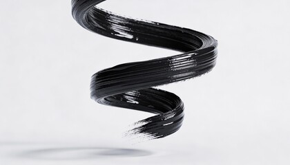 black mascara swirl swatch, black acrylic paint, brushstroke, make up cosmetic texture