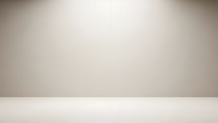 A serene white empty room illuminated by soft spotlight from above