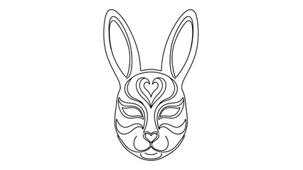 Obraz premium Rabbit face mask illustration