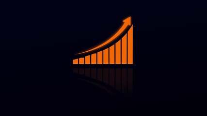 The Abstract business growth and graph chart icon animated . business graph with up arrow 4k animation video. r  Bar chart for growing business progress by month on motion video . - Powered by Adobe
