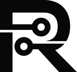 Letter R technology logo design
