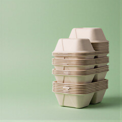 Obraz premium Sustainable Biodegradable Sugarcane Food Packaging Mockup