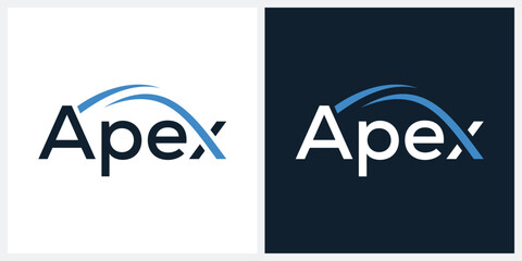 text apex logo design, arrow icon concept, business graphic vector template