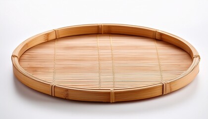 Bamboo Wooden Tray With White Background