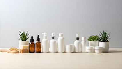 spa still life with towel and bottle of water