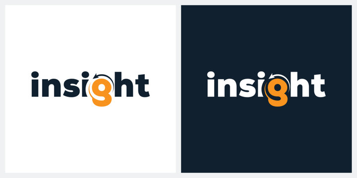 insight logo design, word mark text insight gaphic vector icon