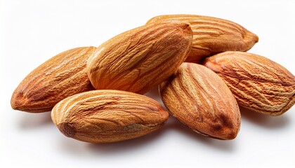 Group Of Almonds Isolated On White