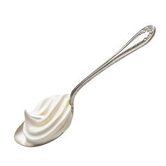 Spoon with Swirl of Cream isolated on a transparent background